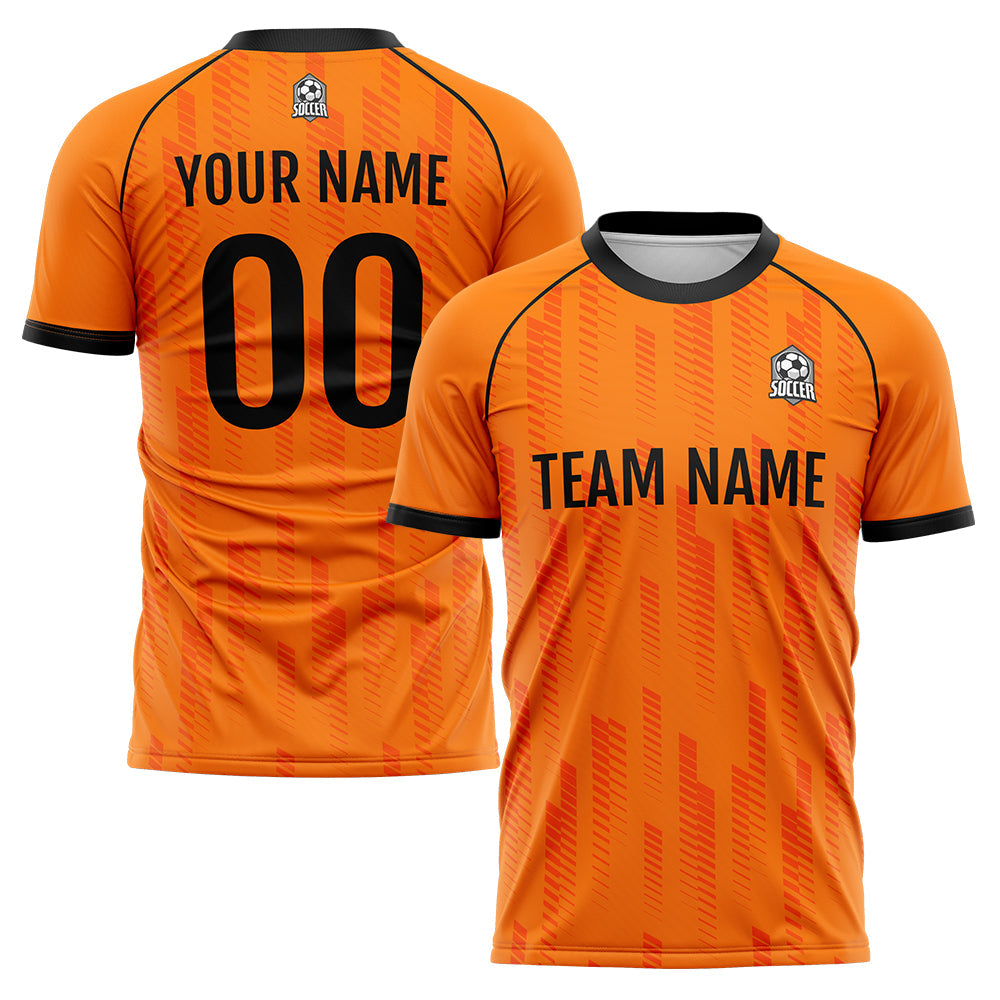 Custom Soccer Jerseys for Men Women Personalized Soccer Uniforms for Adult and Kid Orange&Black enthsush