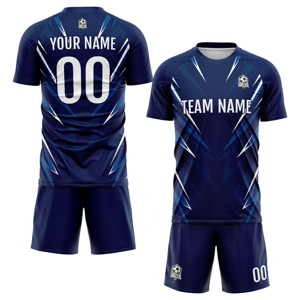 Custom Dark Blue Soccer Jerseys for Men Women Personalized Soccer Uniforms for Adult and Kid enthsush
