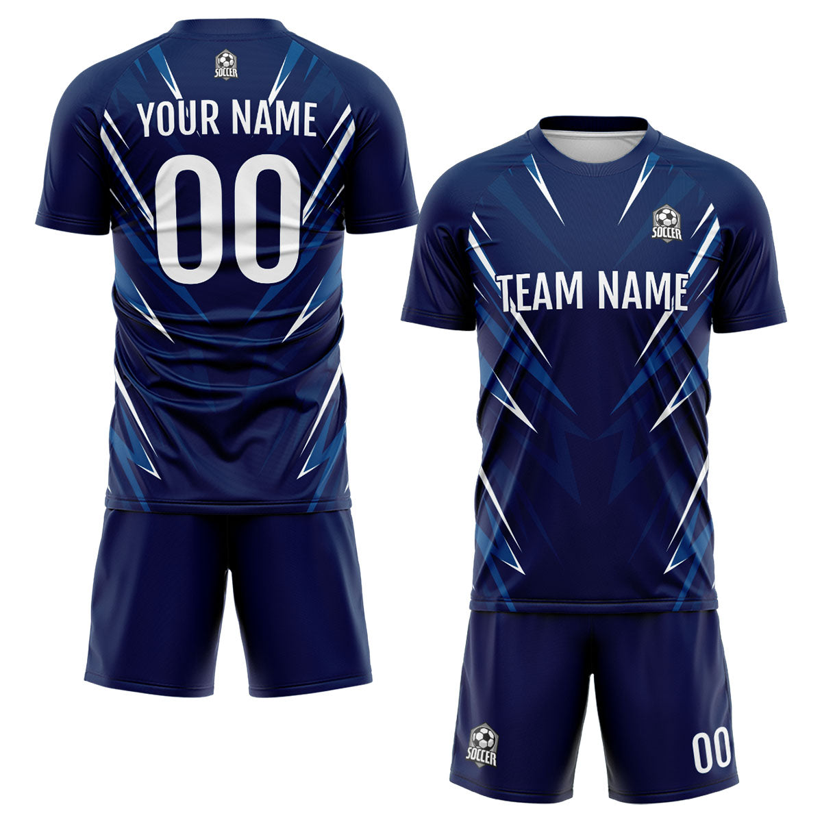 Custom Dark Blue Soccer Jerseys for Men Women Personalized Soccer Uniforms for Adult and Kid enthsush