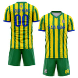 Custom Soccer Jerseys for Men Women Personalized Soccer Uniforms for Adult and Kid Green-Yellow