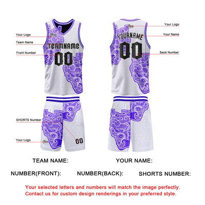 Custom White Black Reversible Basketball Suit for Adults and Kids Personalized Jersey enthsush
