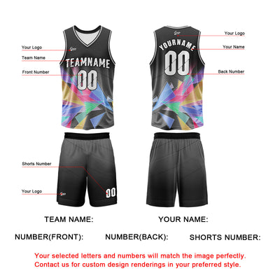 Custom Black Basketball Jersey Uniform Suit Printed Your Logo Name Number enthsush