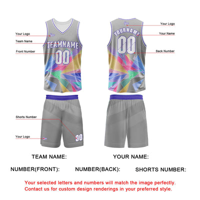 Custom Grey Basketball Jersey Uniform Suit Printed Your Logo Name Number enthsush