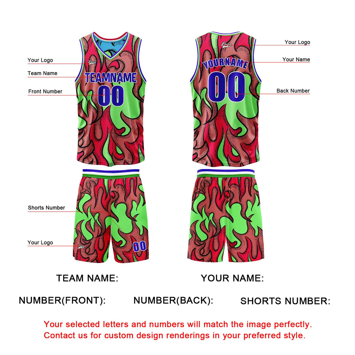 Custom Blue Red Reversible Basketball Suit for Adults and Kids Personalized Jersey enthsush