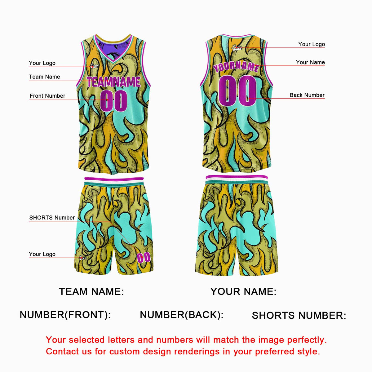Custom Purple Yellow Reversible Basketball Suit for Adults and Kids Personalized Jersey enthsush