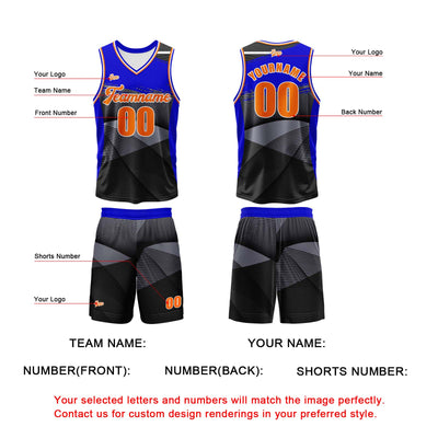 Custom Black Blue Basketball Jersey Uniform Suit Printed Your Logo Name Number enthsush