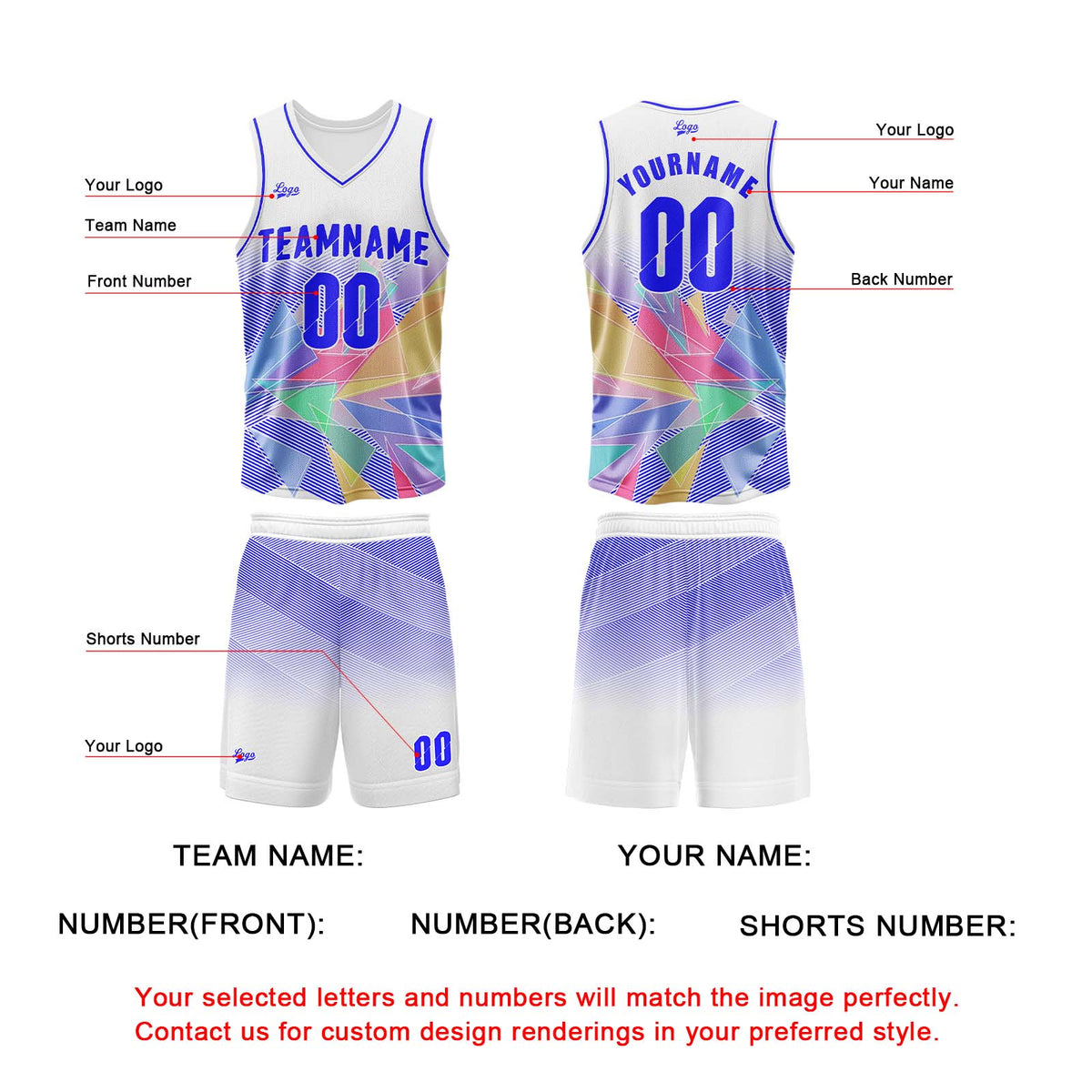 Custom White Basketball Jersey Uniform Suit Printed Your Logo Name Number enthsush
