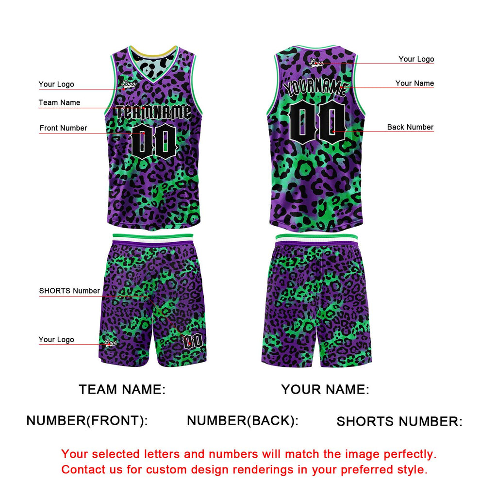 Custom Purple Iceberg Blue Reversible Basketball Suit for Adults and Kids Personalized Jersey enthsush