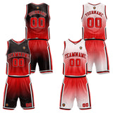 Custom Gradient Red Reversible Basketball Suit for Adults and Kids Personalized Jersey