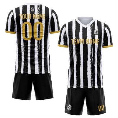Custom Soccer Jerseys for Men Women Personalized Soccer Uniforms for Adult and Kid Black-White enthsush