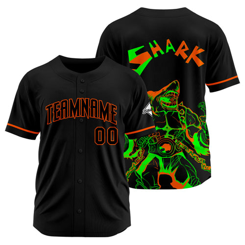 Custom Baseball Uniforms High-Quality for Adult Kids Optimized for Performance Shark-Black&Orange enthsush