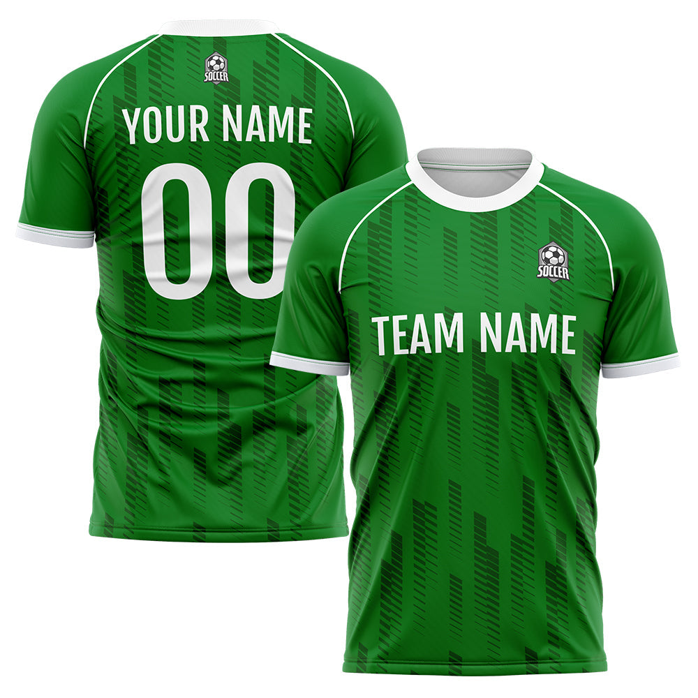 Custom Soccer Jerseys for Men Women Personalized Soccer Uniforms for Adult and Kid Green&White enthsush