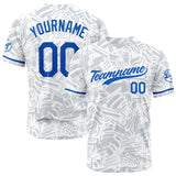 Custom Full Print Design Authentic Baseball Jersey white-blue