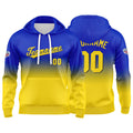 Custom Gradient Hoodie For Man Woman Girl Boy Print Your Logo Name Number Royal Yellow enthsush