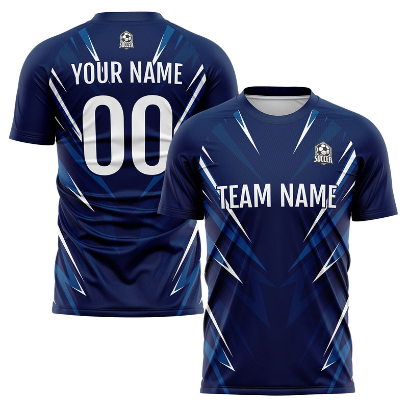Custom Dark Blue Soccer Jerseys for Men Women Personalized Soccer Uniforms for Adult and Kid