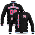 Custom Black Pink Light Blue Waterproof Varsity Jackets Personalized Stitched Name Number Logo to Letterman Jackets enthsush