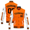 Custom Varsity Jacket Letterman jacket for Men, Women and Youth Orange White enthsush