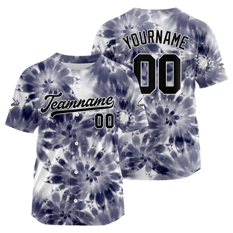 Custom Full Print Design Authentic Baseball Jersey purple gray