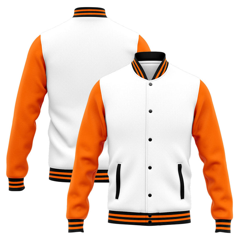 Custom Varsity Jacket Letterman jacket for Men, Women and Youth Orange White