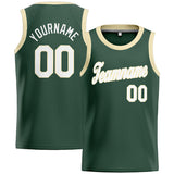 Custom Stitched Basketball Jersey for Men, Women And Kids Green-White-Cream