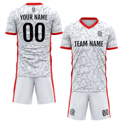Custom Soccer Jerseys for Men Women Personalized Soccer Uniforms for Adult and Kid White&Red&Black enthsush