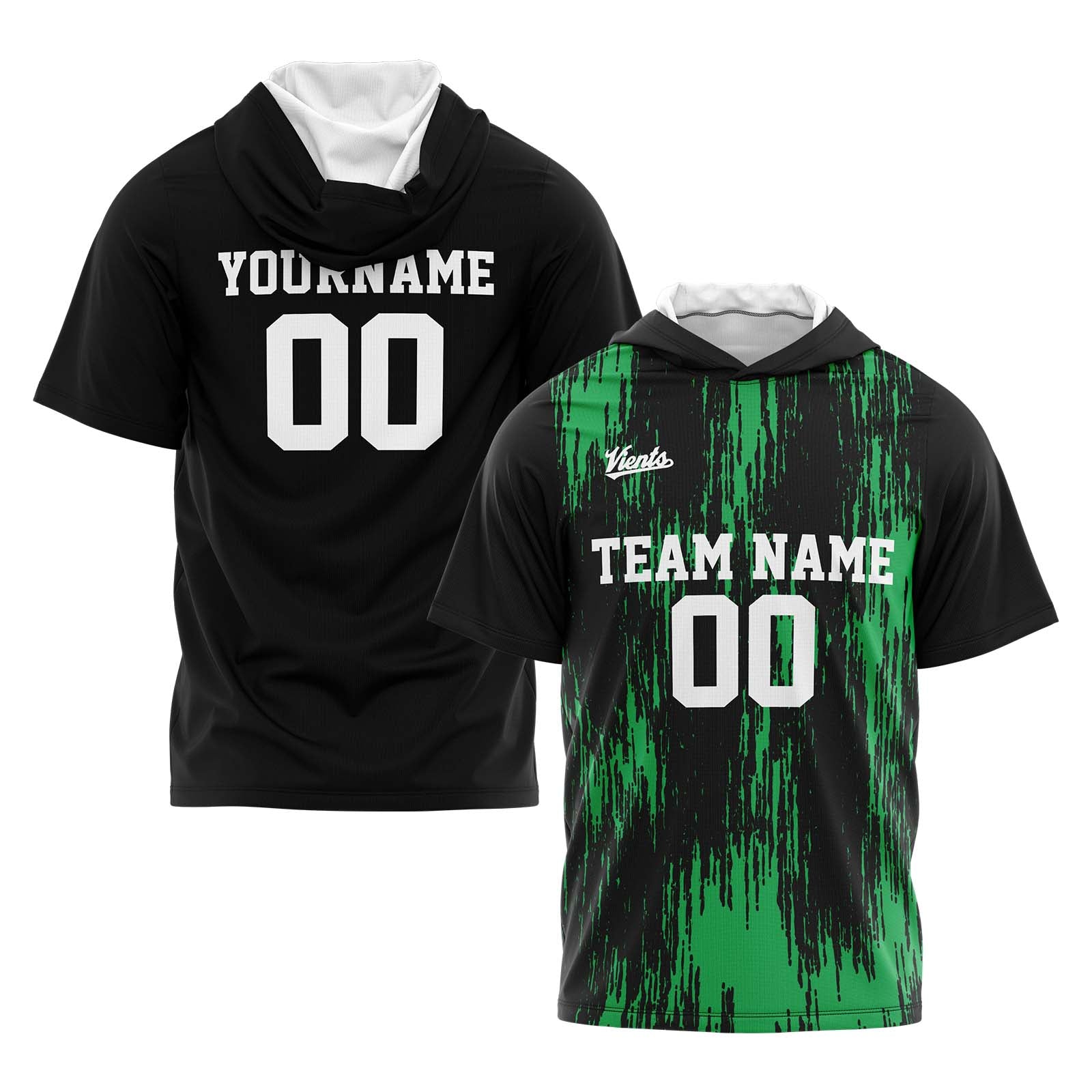 Custom Black Green Sleeve Hoodies for Men Women Shirts with Hoods Printed Name Logo enthsush