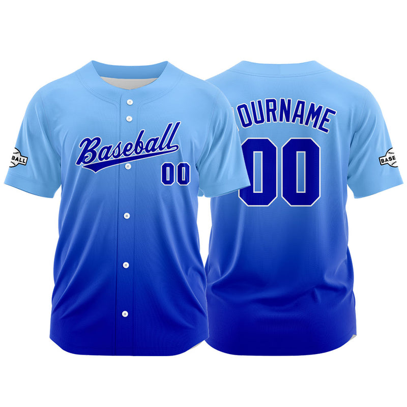 Custom Full Print Design Authentic Baseball Jersey blue gradient
