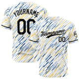 Custom Full Print Design Authentic Baseball Jersey white-yellow-blue