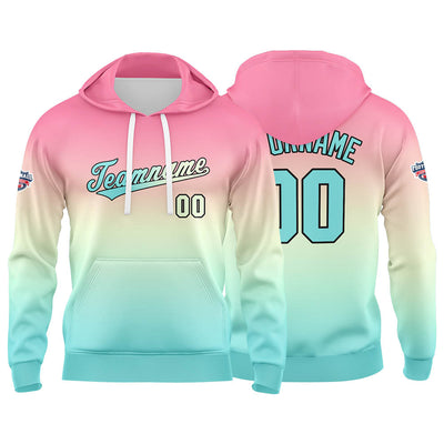 Custom Gradient Hoodie For Man Woman Girl Boy Print Your Logo Name Number Powder Light Blue enthsush