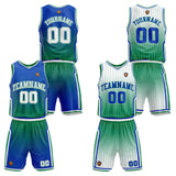 Custom Gradient Green Reversible Basketball Suit for Adults and Kids Personalized Jersey