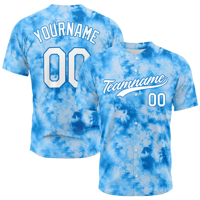 Custom Full Print Design Authentic Baseball Jersey tie-dyed