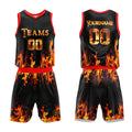 Custom Basketball Jersey Uniform Suit Printed Your Logo Name Number Flame enthsush