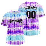 Custom Full Print Design Authentic Baseball Jersey light blue-purple