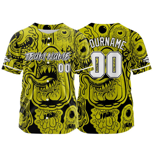 Custom Baseball Uniforms High-Quality for Adult Kids Optimized for Performance Monster-Yellow enthsush