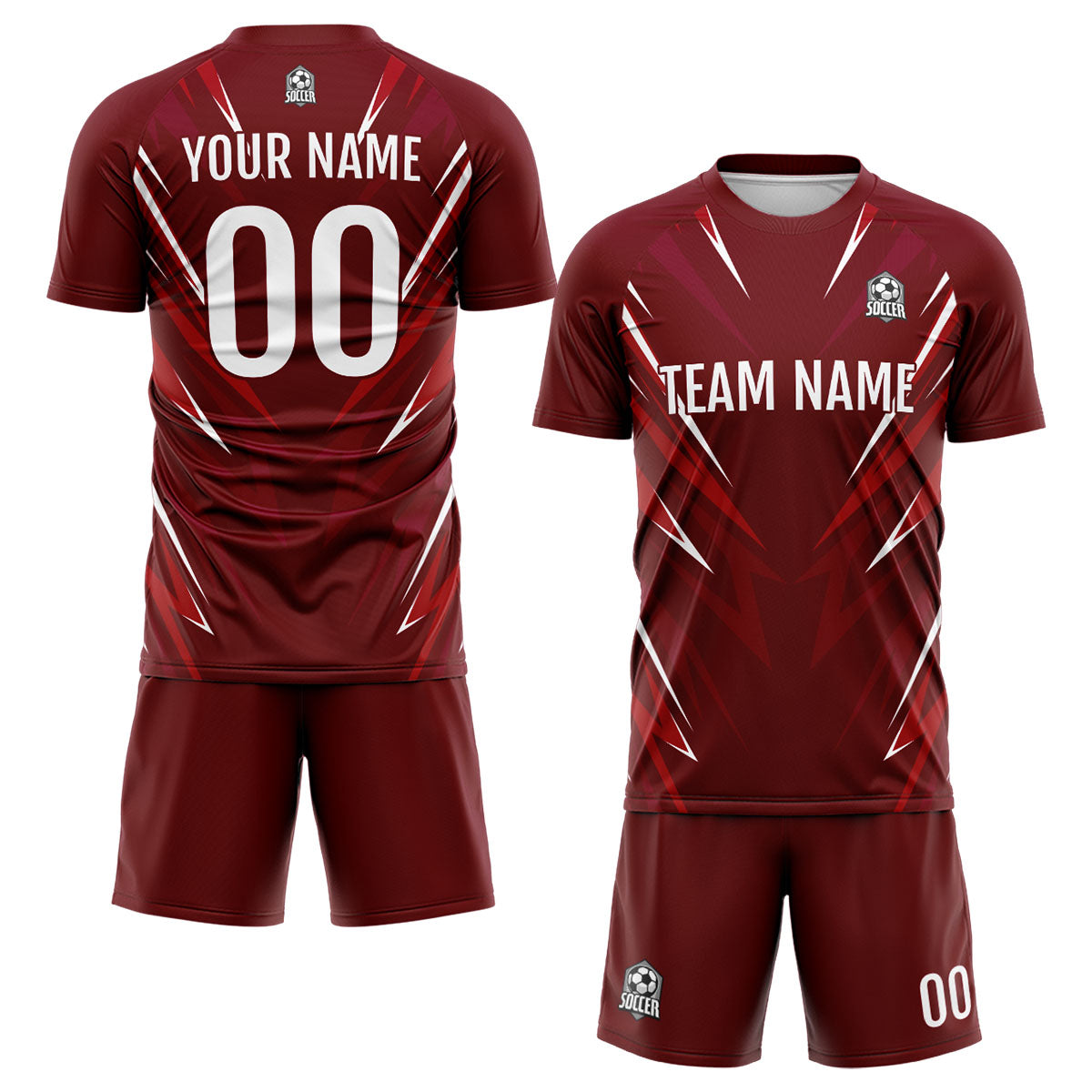 Custom Dark Red Soccer Jerseys for Men Women Personalized Soccer Uniforms for Adult and Kid enthsush