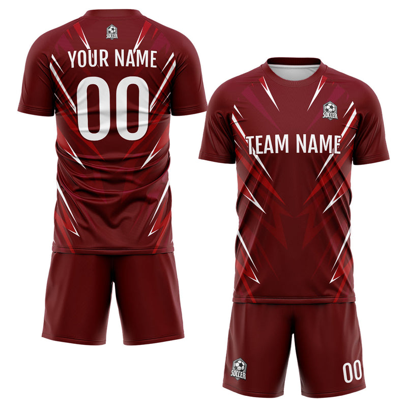 Custom Dark Red Soccer Jerseys for Men Women Personalized Soccer Uniforms for Adult and Kid