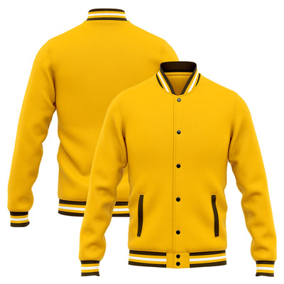 Custom Varsity Jacket Letterman jacket for Men, Women and Youth Brown Yellow enthsush