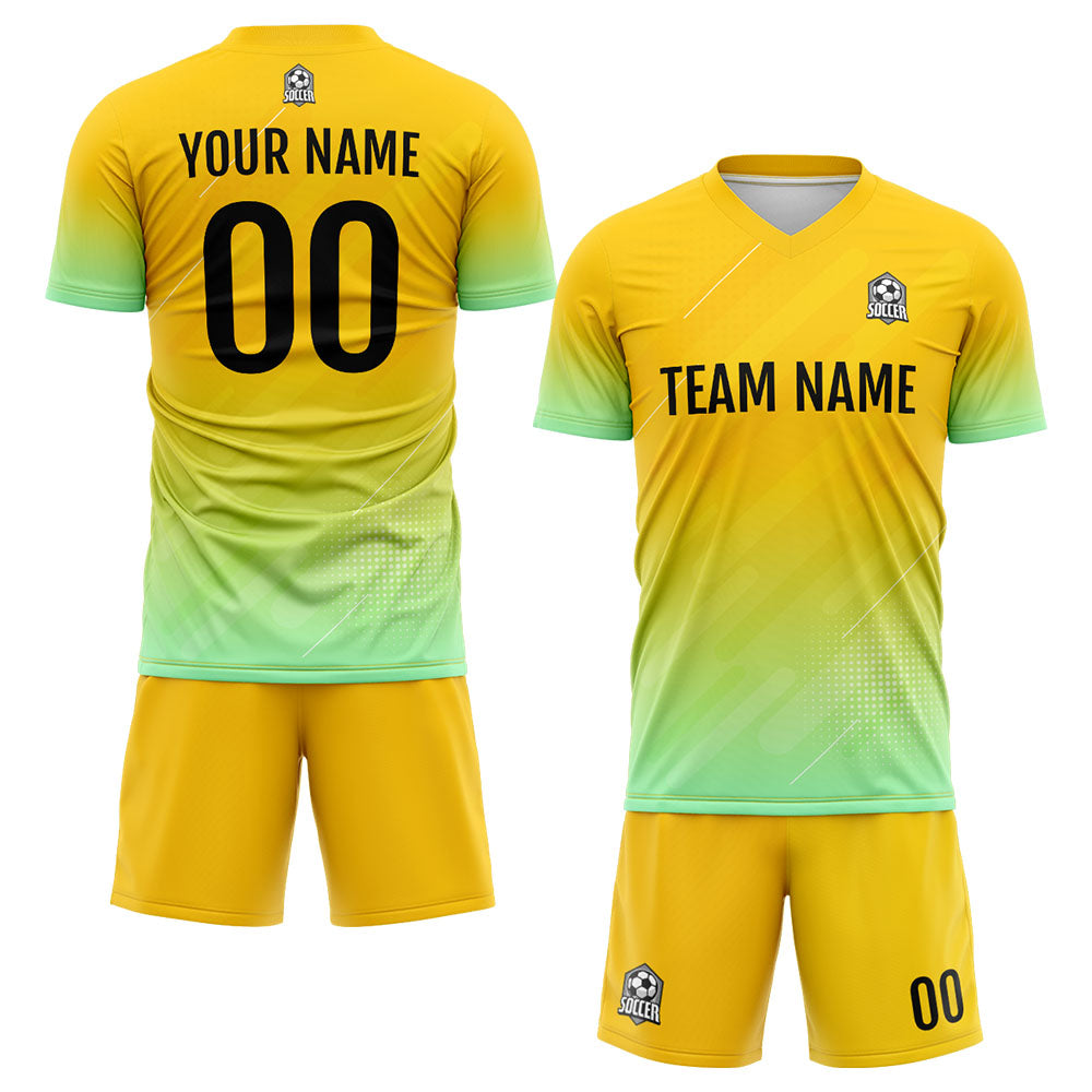 Custom Soccer Jerseys for Men Women Personalized Soccer Uniforms for Adult and Kid Yellow enthsush