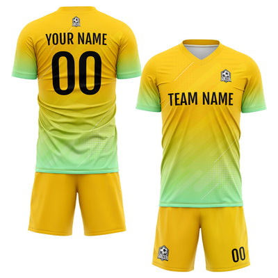 Custom Soccer Jerseys for Men Women Personalized Soccer Uniforms for Adult and Kid Yellow enthsush