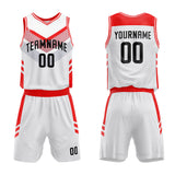 Custom Basketball Jersey Uniform Suit Printed Your Logo Name Number White-Red