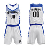 Custom Basketball Jersey Uniform Suit Printed Your Logo Name Number White-Blue