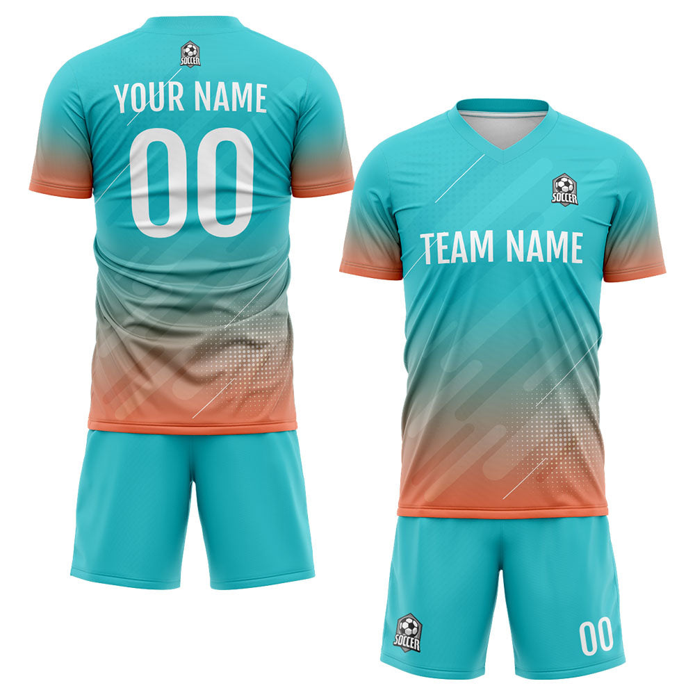 Custom Soccer Jerseys for Men Women Personalized Soccer Uniforms for Adult and Kid Teal enthsush