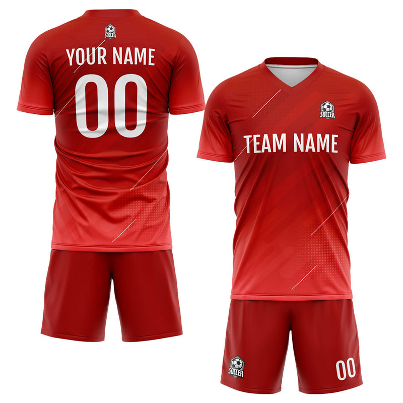 Custom Soccer Jerseys for Men Women Personalized Soccer Uniforms for Adult and Kid Red