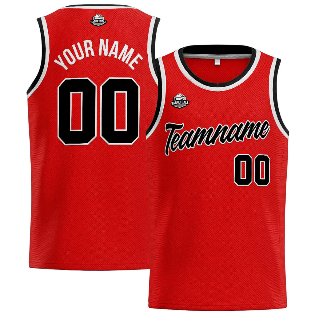 Custom Stitched Basketball Jersey for Men, Women  And Kids Red-Black-White enthsush