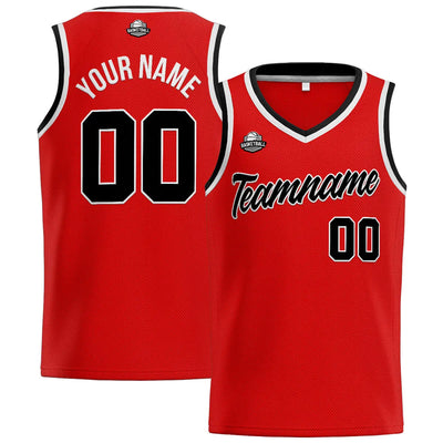 Custom Stitched Basketball Jersey for Men, Women  And Kids Red-Black-White enthsush