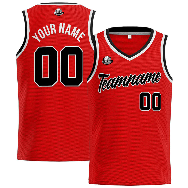 Custom Stitched Basketball Jersey for Men, Women  And Kids Red-Black-White