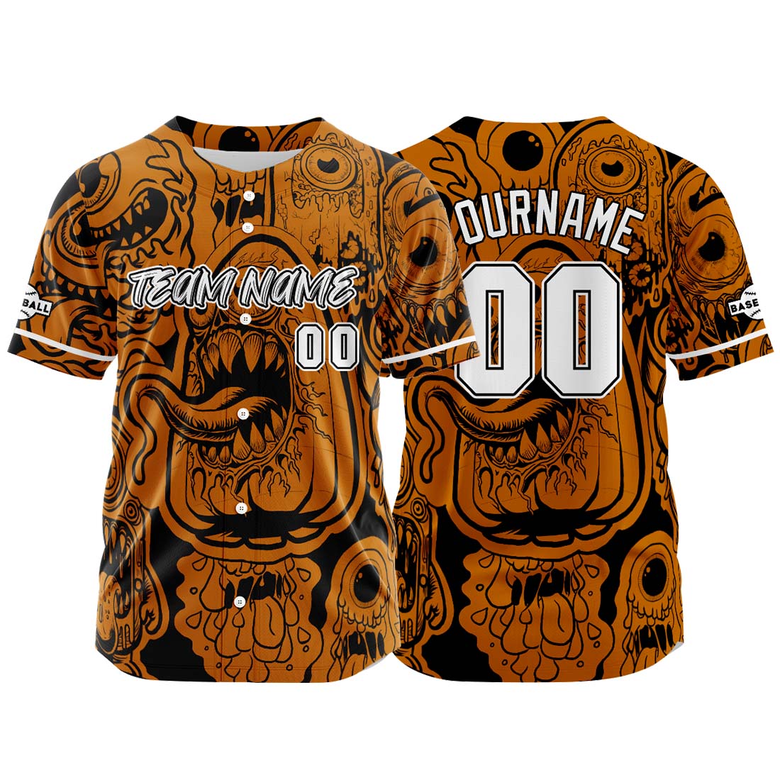 Custom Baseball Uniforms High-Quality for Adult Kids Optimized for Performance Monster-Orange enthsush