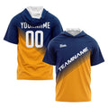 Custom Navy Orange Short Sleeve Hoodies for Men Women Shirts with Hoods Printed Name Logo enthsush