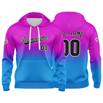 Custom Gradient Hoodie For Man Woman Girl Boy Print Your Logo Name Number Pink Purple Blue enthsush