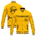 Custom Varsity Jacket Letterman jacket for Men, Women and Youth Brown Yellow enthsush
